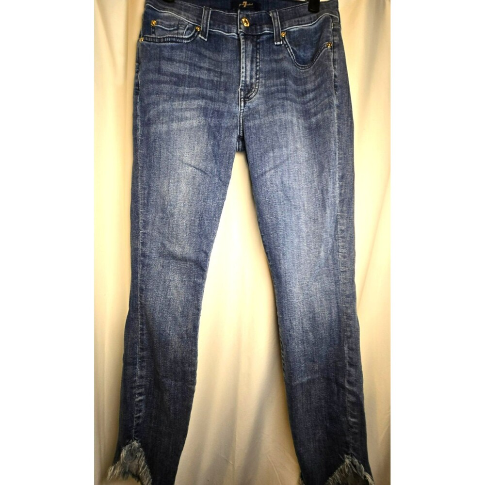7 For All Mankind Ankle Gwenevere Skinny Jeans Size 27 Frayed Hem